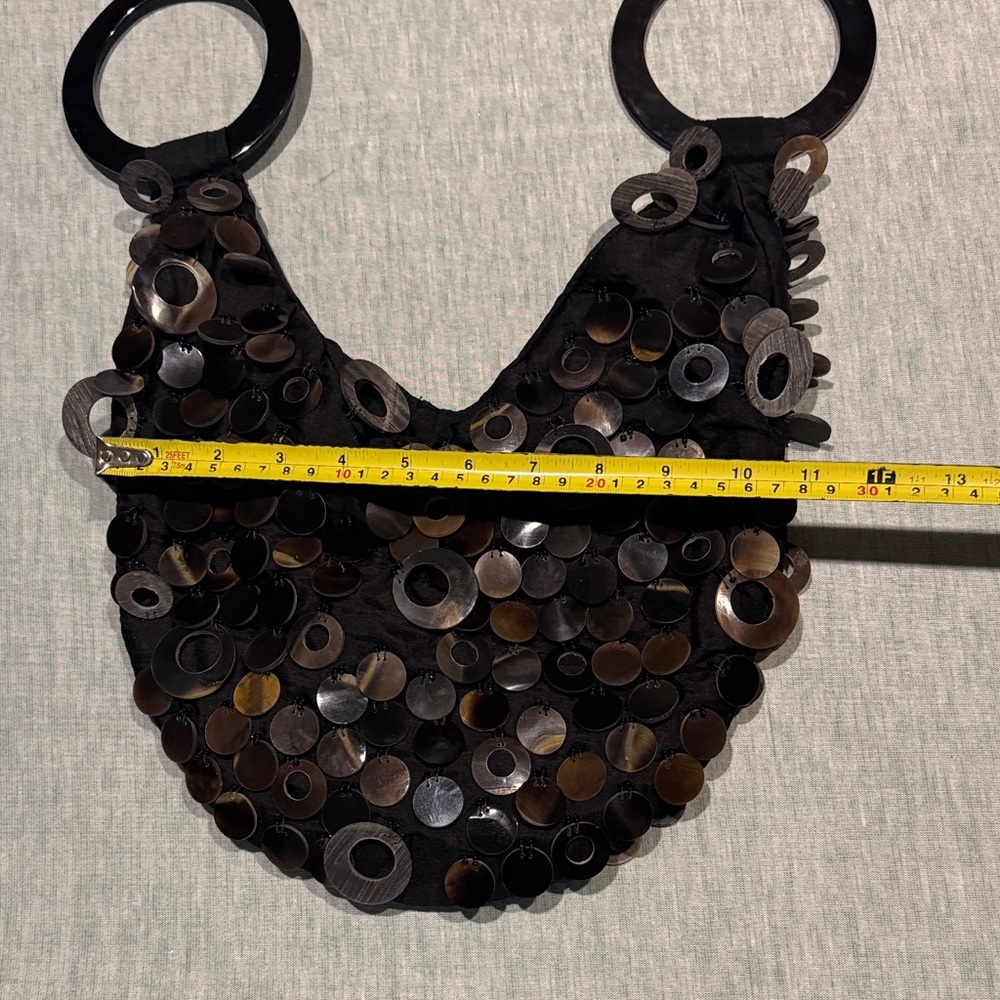 Elegant Black Sequin Shoulder Bag - Picture 5 of 8